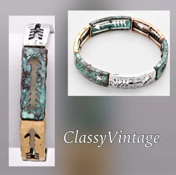 NEW! Bracelet Burnished Multi Color Arrow - Picture 2 of 5